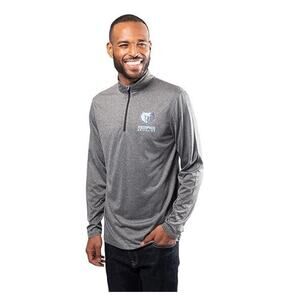 Ultra Game NBA Memphis Grizzlies Quarter Zip Heather Gray Team Pullover, S